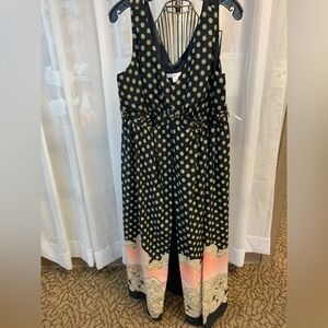 Dressbarn Black Dress with Gold Floral Pattern